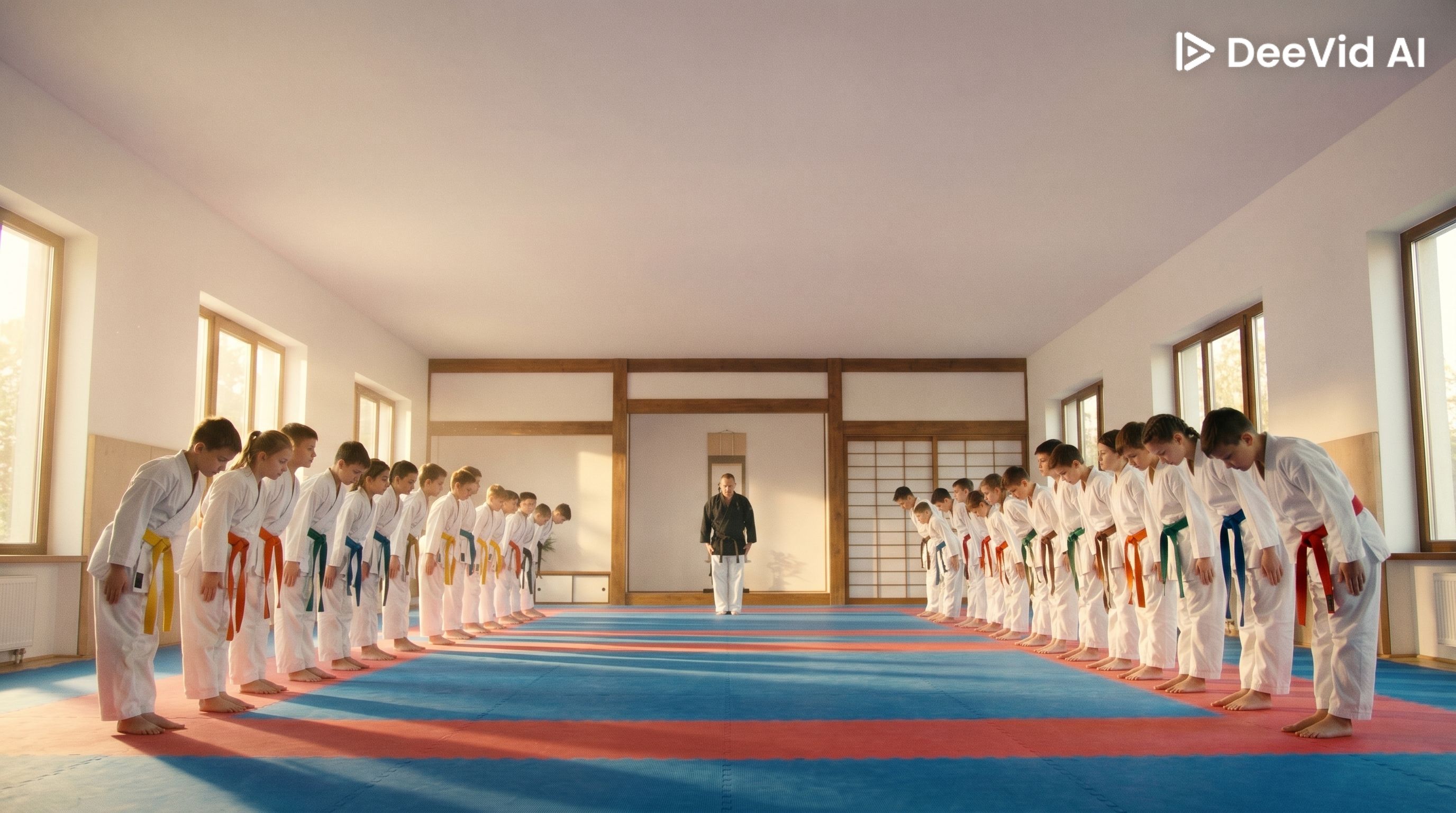Kids martial arts class at Jiin Dojo